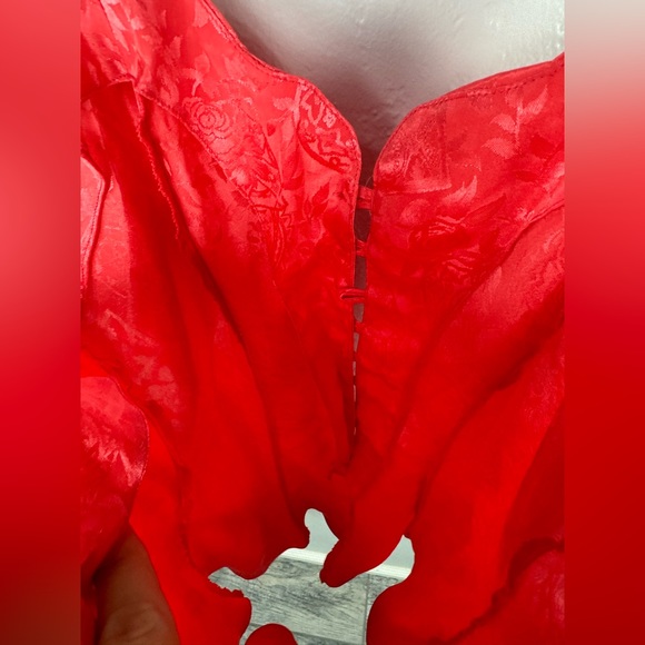 Vintage Victoria’s Secret Coral Pink Satin Button Down Slip Lingerie Dress - Picture 6 of 7